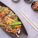 Noodles Stir Fry with Beef and Asian Mushrooms
