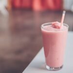 Natural fruit smoothie with homemade oat drink