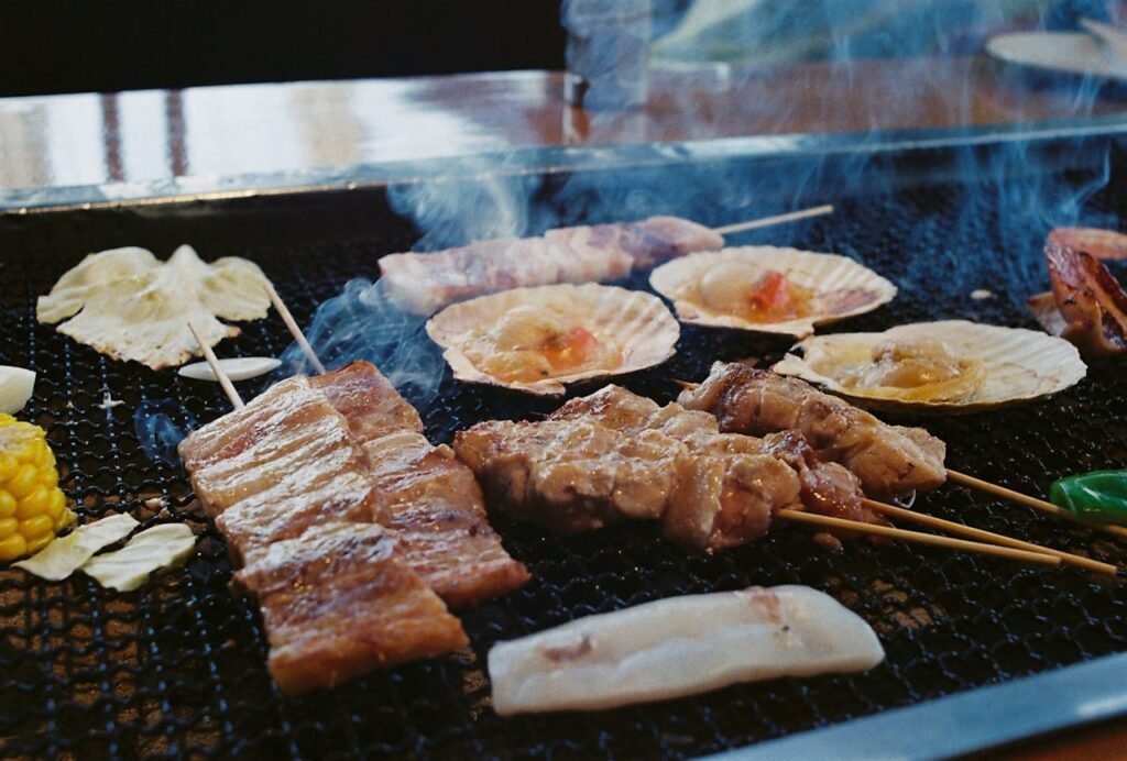 Fish kidney with mushrooms